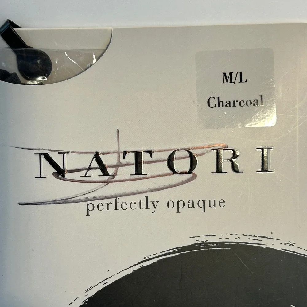 Natori Perfectly Opaque Charcoal Tights M/L 50‎ Denier Appearance Control Top